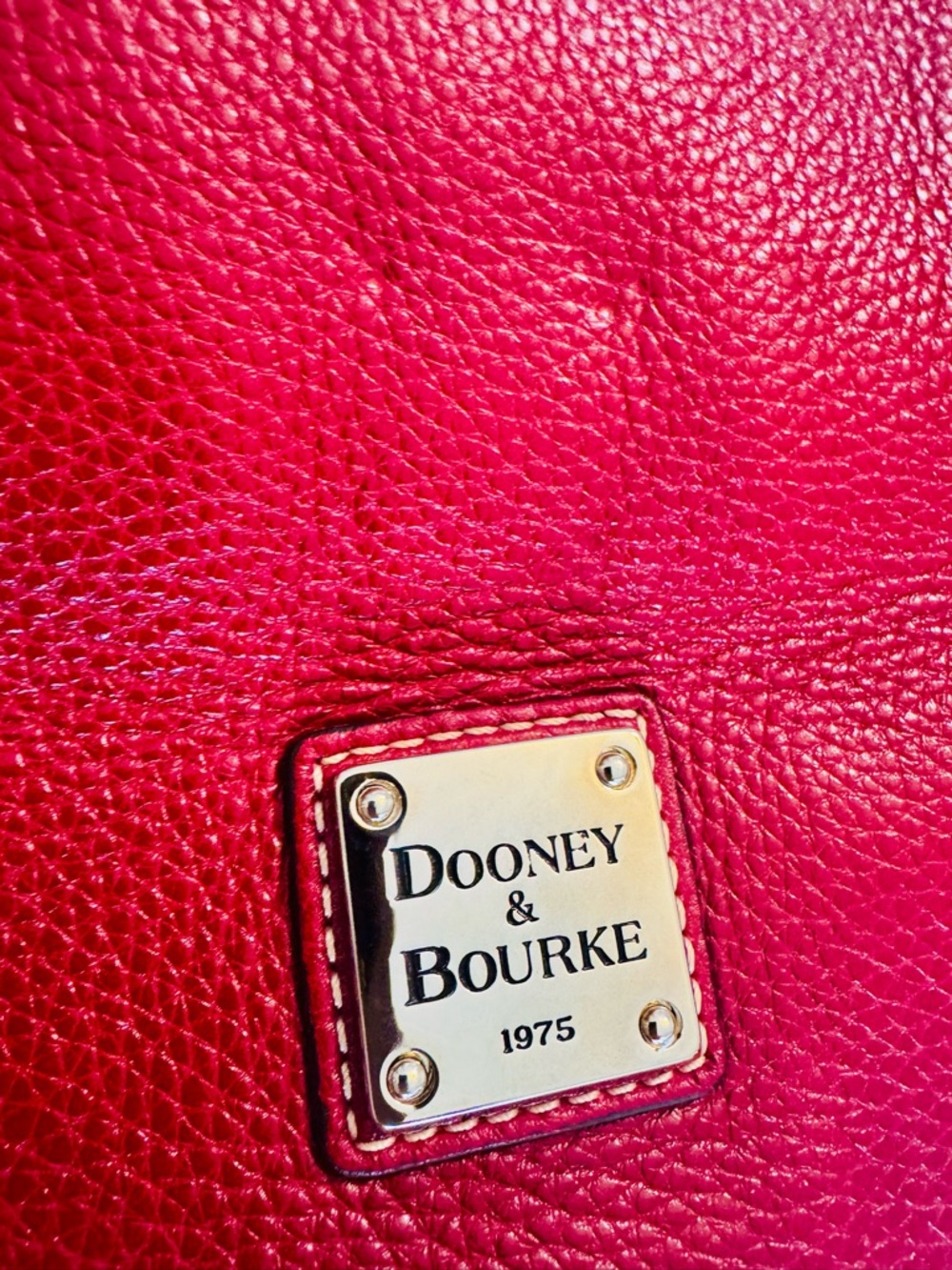 Dooney & Bourke Red Pebbled Leather Bucket Shoulder Bag EUC - Picture 13 of 13